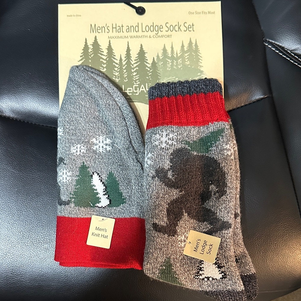 Legendary Whitetails Gray and Red Bigfoot Socks